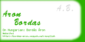 aron bordas business card