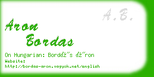 aron bordas business card